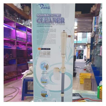 YANG Aquarium Battery Cleaner + Adaptor Listrik DJ-9111  - Penyedot Air / Handpump / Syphon Baterai DJ 9111