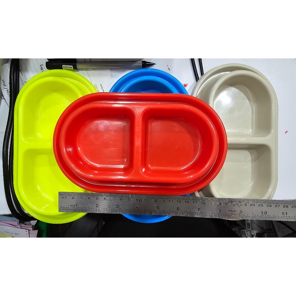 Tempat Makan MINI BOWL DOUBLE PC ANTI SEMUT Hewan Kucing Anjing Kelinci lucu warna random