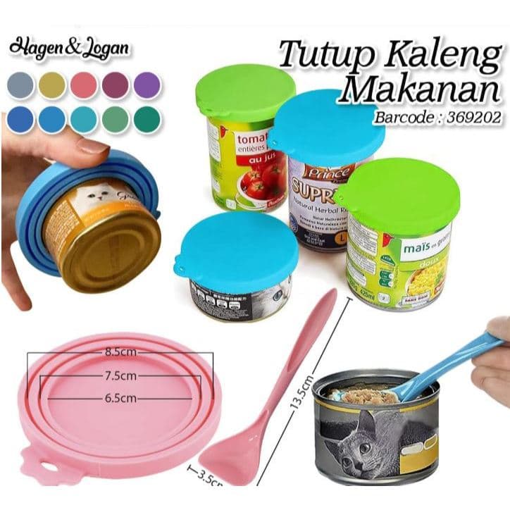 Tutup Makanan Kaleng Silikon (Premium) / Penutup Makanan Basah Hewan Kucing Anjing / Wet Cat Dog Pet Food Cover warna random