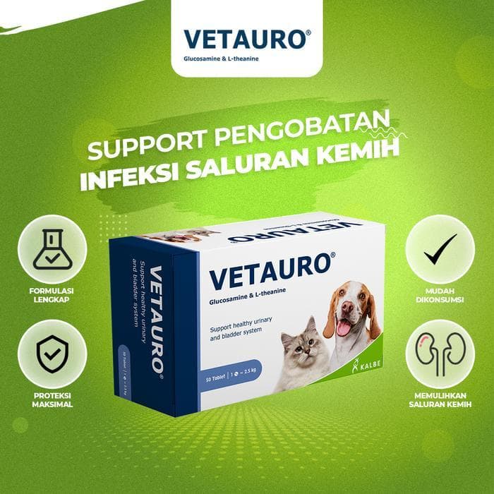 VETAURO dari KALBE - Suplemen Infeksi Saluran Kemih Kucing & Anjing FLUTD FUS Pipis Darah Susah Pipis  Per 1 Tablet