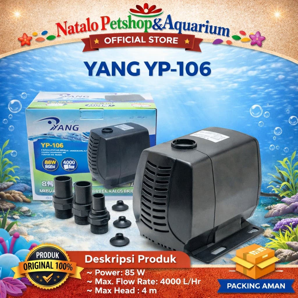 YANG YP 106 Submersible Pump - Mesin Pompa Celup YP-106 Aquarium Kolam Hidroponik
