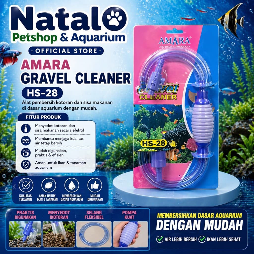 AMARA HS-28 Gravel Cleaner Pump - Penyedot Air / Handpump / Syphon Aquarium Kolam HS 28