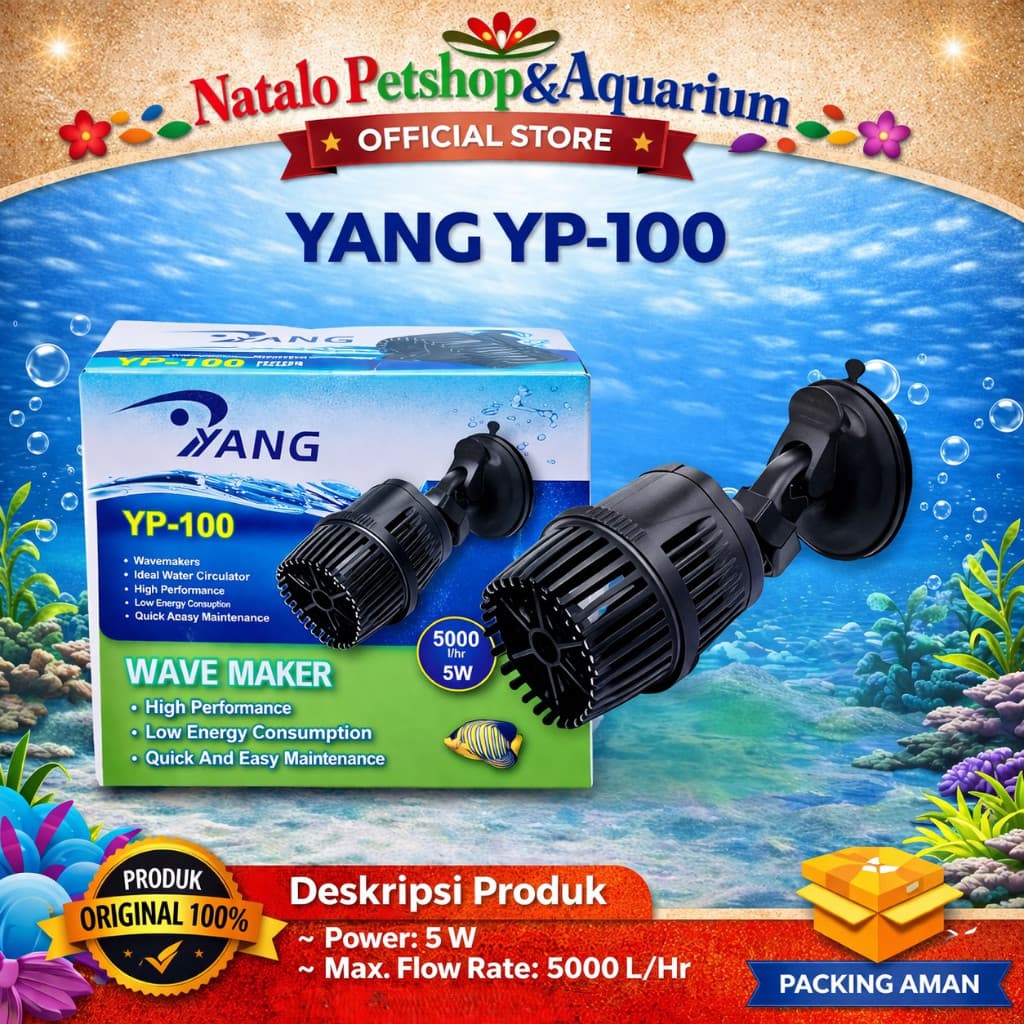 YANG YP-100 Wave Maker - Mesin YP 100 Pembuat Arus Ombak Air Aquarium Kolam Aquascape