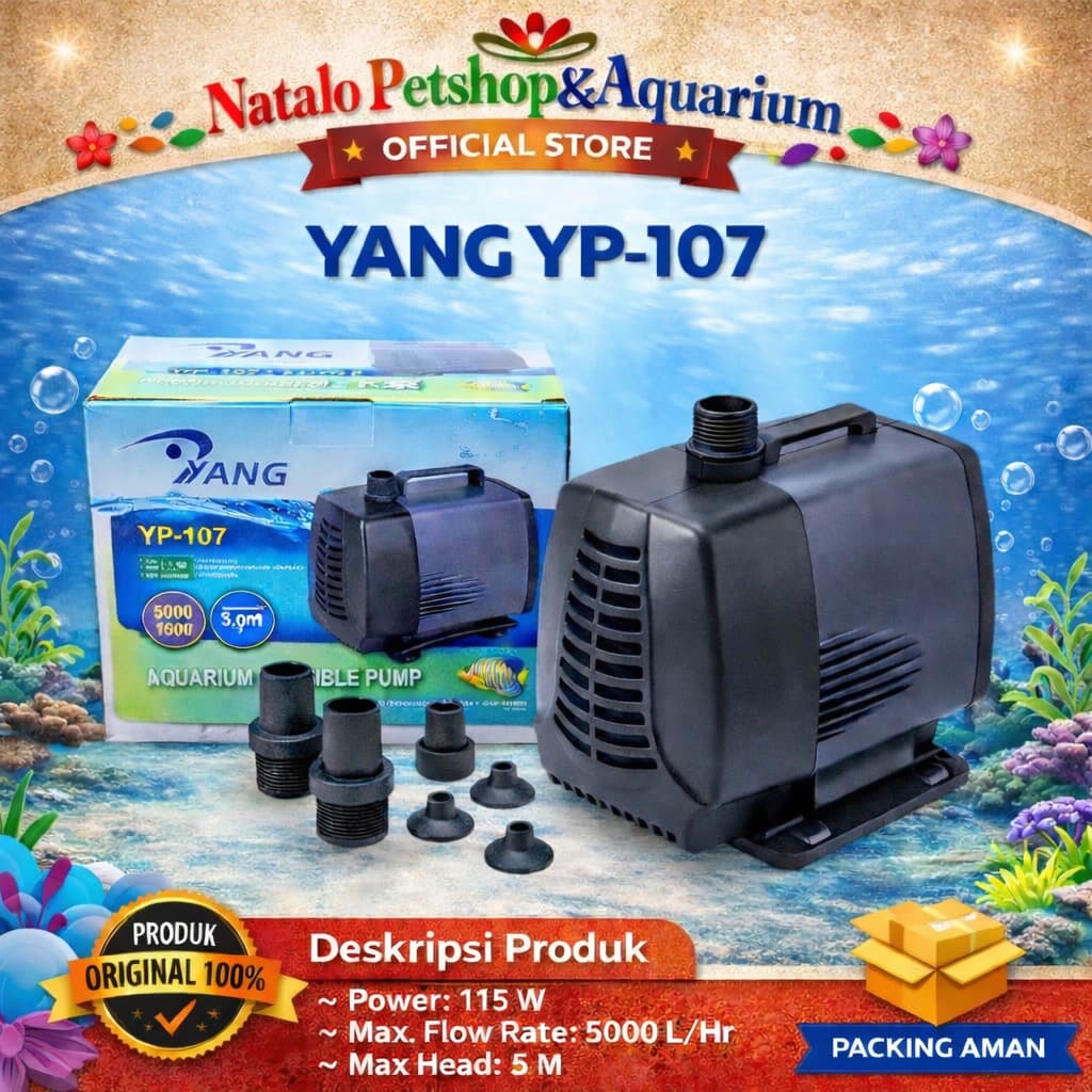 YANG YP 107 Submersible Pump - Mesin Pompa Celup YP-107 Aquarium Kolam Hidroponik