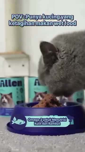 Allen Pouch 85GR Wet Cat Food Tuna Red Meat Loaf - Makanan Basah Kucing Semua Umur - video produk
